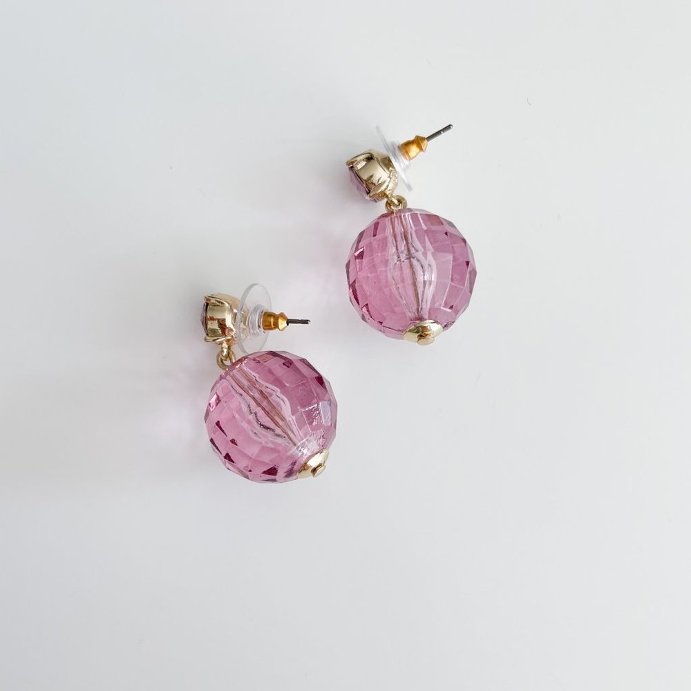 J. Crew Factory Crystal Bauble Statement Earrings (Radiant Orchid)